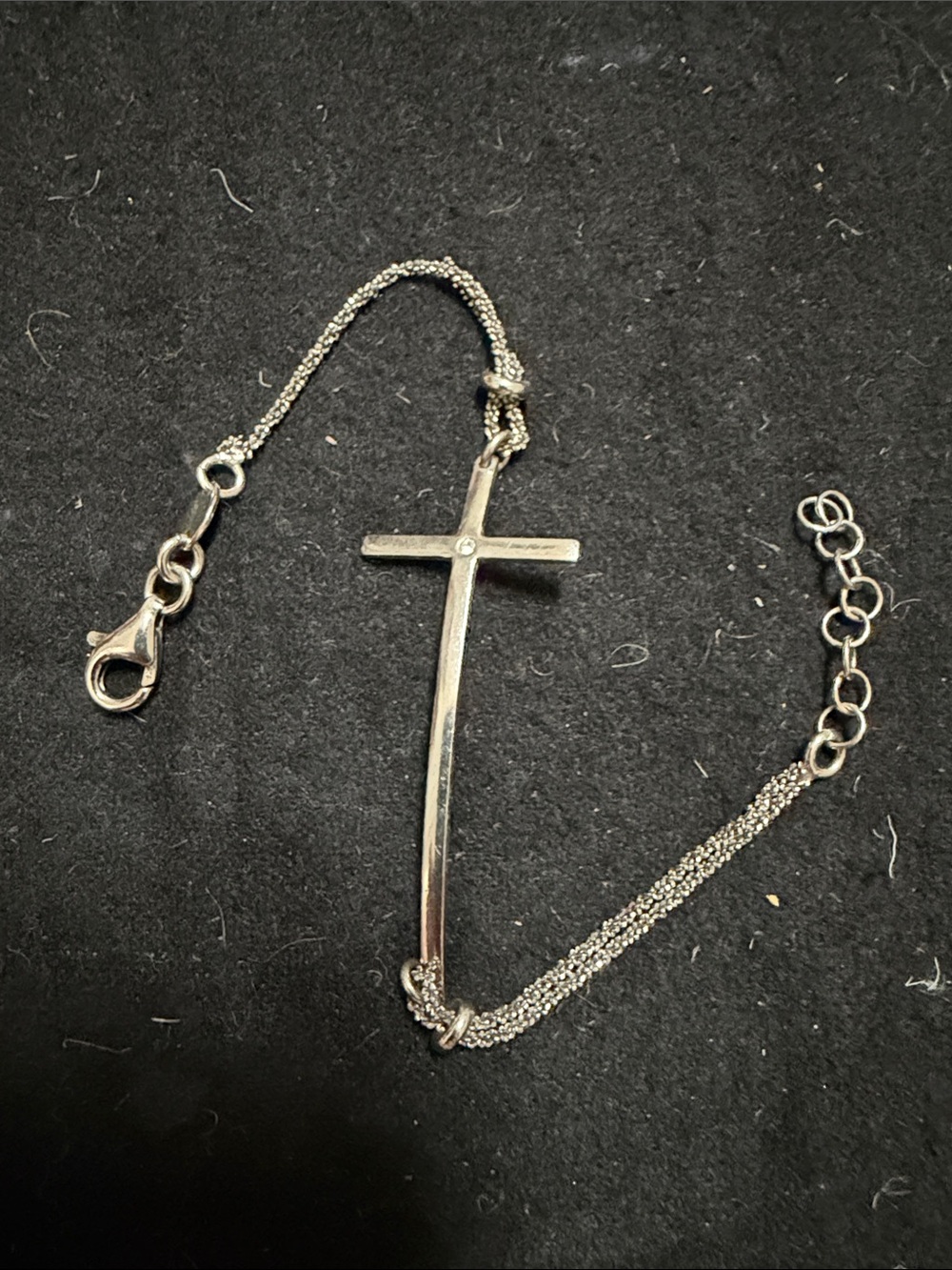 Dyadema Sterling Silver Cross Chain Bracelet - Silver